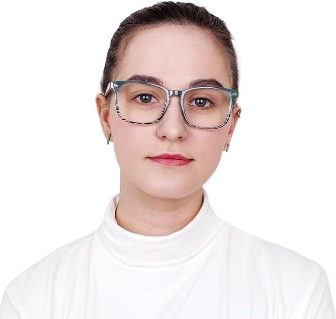 YEIN Bifocal Reading Glasses with Blue Light Blocking Lenses, Bifocal Reader for Women and Men, Vintage Square frame with Spring Hinge (+1.00/+4.00 magnification)