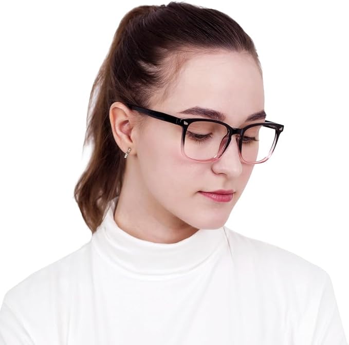 YEIN Bifocal Reading Glasses with Blue Light Blocking Lenses, Bifocal Reader for Women and Men, Vintage Square frame with Spring Hinge (+1.00/+4.00 magnification)