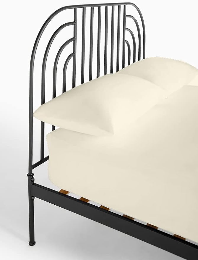 4 PC Cot Fitted Sheet 30x80, 100% Cotton Fitted Cot Sheet- Perfect for Narrow Twin/Rv Bunk/Camping Cot/Guest Bed Replacement, Sheets for Cot Bunk Bed-Fits Upto 4-8" Deep Mattress- Ivory Solid