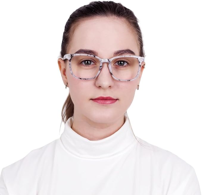 YEIN Bifocal Reading Glasses with Blue Light Blocking Lenses, Bifocal Reader for Women and Men, Vintage Square frame with Spring Hinge (+0.00/+1.25 magnification)