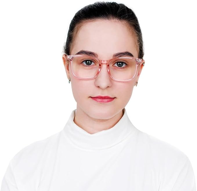 YEIN Bifocal Reading Glasses with Blue Light Blocking Lenses, Bifocal Reader for Women, Vintage Square frame with Spring Hinge (+0.75/+3.25 magnification)