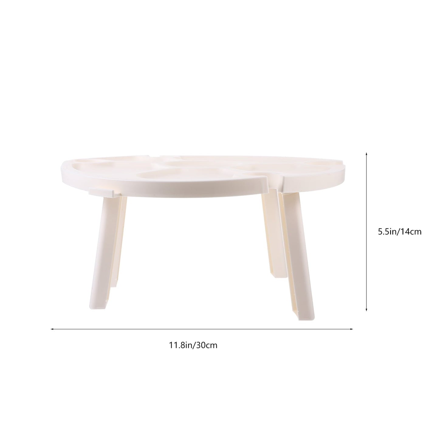 Raindrops 1Set Compact Folding Table for Outdoor Use with Rectangular Shape White Plastic 11.8X11.8X11.8in