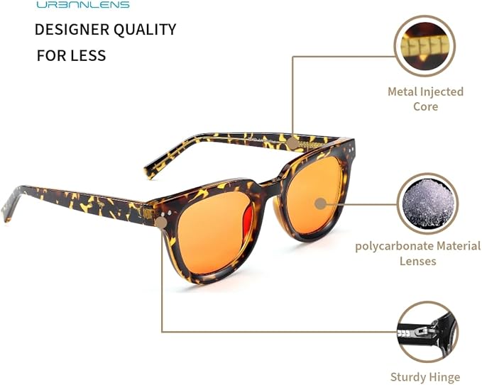 Blue Light Blocking Reading Glasses Amber Blue Blocker Lens - For Better Sleep, Reduce Eye Strain for Women + Men