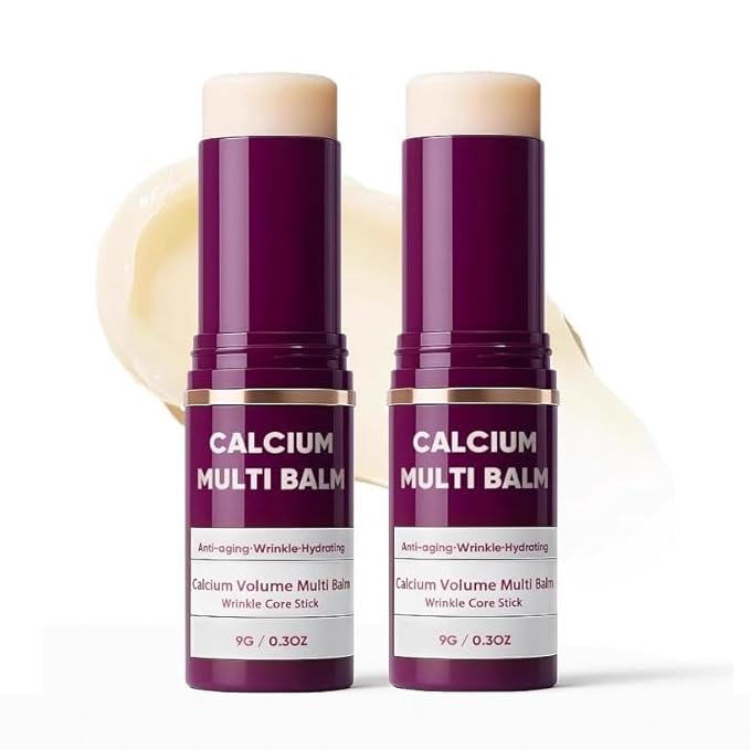 HWMS Cemenrete Calcium Multi-Effect Volume Cream Wrinkle Core Stick South Korean Collagen Moisturizing Stick for Anti-Aging Moisturizing and Firming Eyes Neck and Face（2pcs