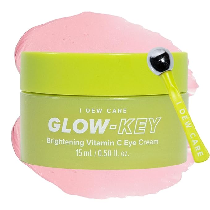 I DEW CARE Vitamin C Eye Cream & Roller Set - Glow-Key | Korean Skin Care, Dark Circles Reducer, Treatment with Hyaluronic Acid, Niacinamide, Cooling Eye Stick Ball 0.50 FL Oz