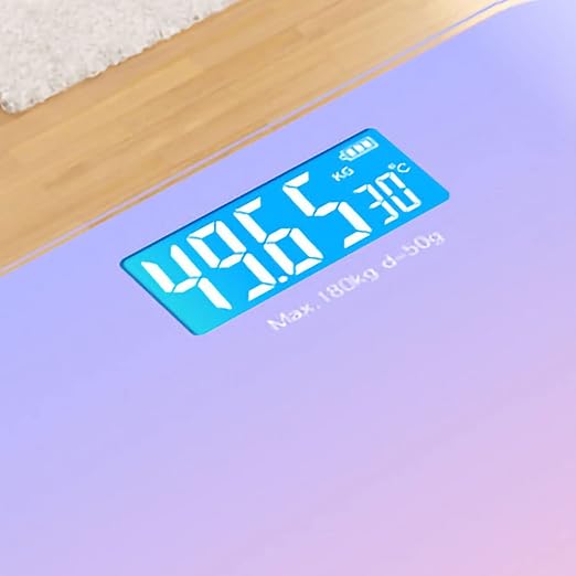 Weight Scales Bathroom, Smart Scale for Body Weight Accurate Measurement, Tempered Glass Digital Bathroom Scale, Weight Scale for Home(LCD Gradient Purple)