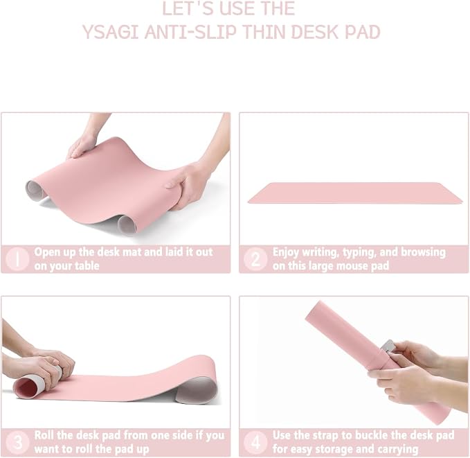 YSAGi Non-Slip Leather Desk Pad Long Size, Waterproof Laptop Computer Desk