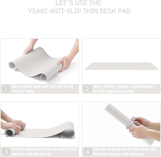 YSAGi Non-Slip Leather Desk Pad, Waterproof Laptop Computer Desk Keyboard Mat