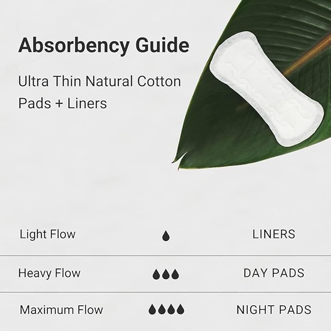Veeda Natural Cotton Night Pads for Women - Overnight Heavy Flow Absorbent Ultra-Thin Feminine Pad - Hypoallergenic Period pads with Wings - Unscented & Chlorine free Sanitary Napkins - 12 Count