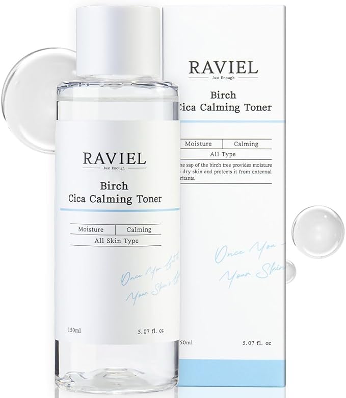 RAVIEL Birch CICA Barrier Repair Toner – Soothing & Deep Hydration for Sensitive, Dry, and Damaged Skin – Korean Skincare with Birch Sap & Centella Asiatica (5.07 fl oz)