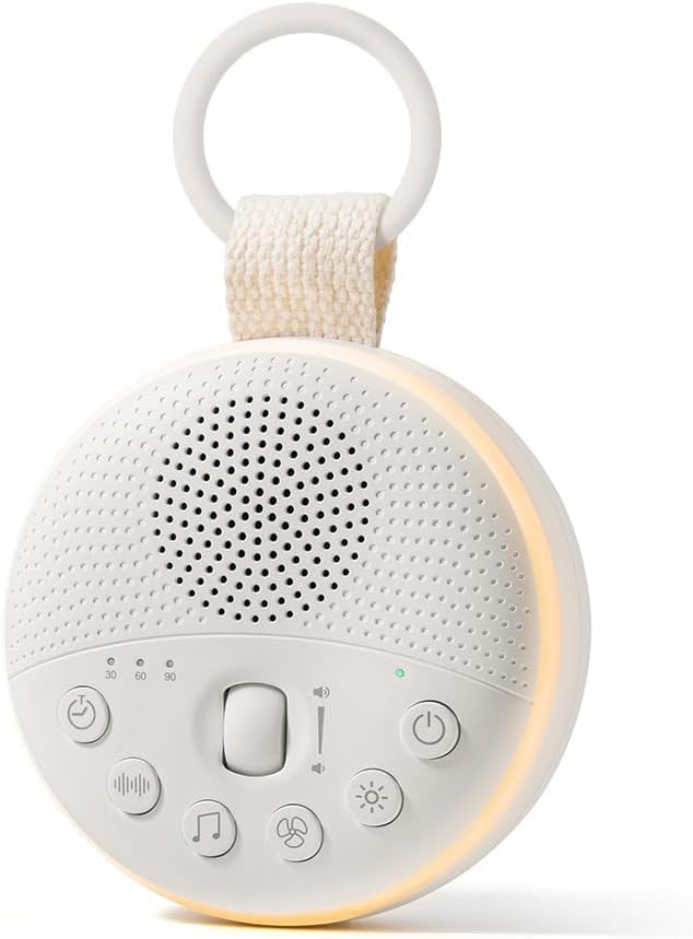 White Noise Machine for Baby & Adults with 21 Relaxing Sounds & Adjustable Night Light, Rechargeable & Portable Sleep Aid for Home & Travel