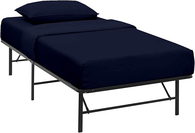 NON Sticky cotton 4 PC Cot Sheet Set 25x75, 100% Cotton Fitted Cot Sheet- Perfect for Narrow Twin/Rv Bunk/Camping , Sheets Cot Bunk Bed-Fits Upto 4-8'' Deep Mattress- Navy Blue Solid,(New_cotset_019)