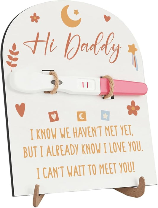 Baby Announcement for Dad Surprise Pregnancy Announcement Ideas Baby Reveal for Husband Daddy to be Gifts Newborn Pregnancy Test Announcement Keepsake Wooden Sign