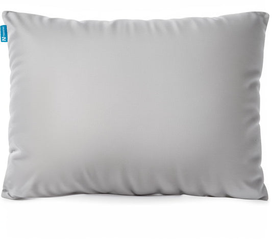 Blue Small Shredded Memory Foam Pillow for Travel and Camping - Compressible Medium Firm Bed Pillow, Breathable Cover, Machine Washable, Backpacking, Airplane and Car