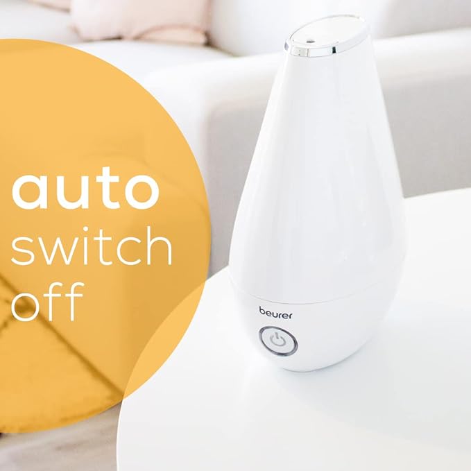Beurer LB37 2in1 Essential Oil Diffuser & Air Humidifier|2L Tank, Night-Mode, Auto shut-off, for Bedrooms, Baby Kids Rooms|Choose from 10 Scents| Aromatherapy,Ultrasonic Air Vaporizer |Cool Mist,White