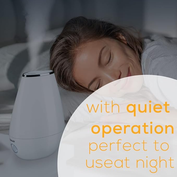 Beurer LB37 2in1 Essential Oil Diffuser & Air Humidifier|2L Tank, Night-Mode, Auto shut-off, for Bedrooms, Baby Kids Rooms|Choose from 10 Scents| Aromatherapy,Ultrasonic Air Vaporizer |Cool Mist,White