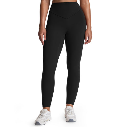 Aoxjox High Waisted Workout Breeze Leggings for Women Tummy Control Buttery Soft Yoga Pants 26" (Black, X-Small)