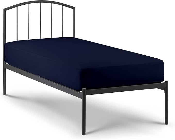 NON Sticky cotton 4 PC Cot Sheets 30x75, 100% Cotton Fitted Cot Sheet- Perfect for Narrow Twin/Rv Bunk/Camping Cot/Guest Bed Replacement, 4-8'' Deep Mattress- Navy Blue Solid,(New_cotset_004)