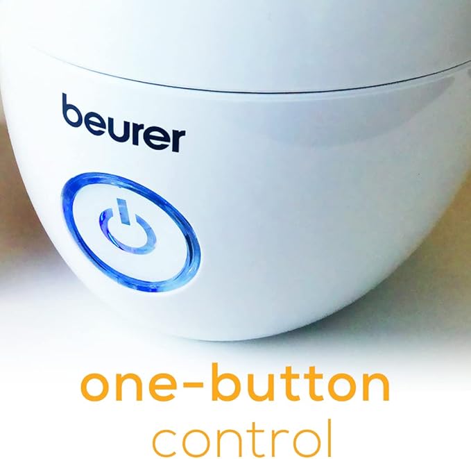 Beurer LB37 2in1 Essential Oil Diffuser & Air Humidifier|2L Tank, Night-Mode, Auto shut-off, for Bedrooms, Baby Kids Rooms|Choose from 10 Scents| Aromatherapy,Ultrasonic Air Vaporizer |Cool Mist,White