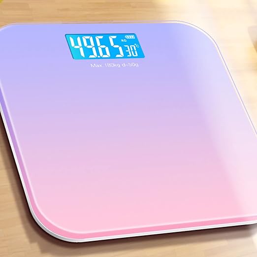 Weight Scales Bathroom, Smart Scale for Body Weight Accurate Measurement, Tempered Glass Digital Bathroom Scale, Weight Scale for Home(LCD Gradient Purple)
