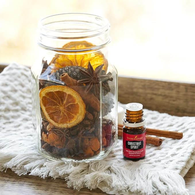 Young Living Christmas Spirit 5 ml - Festive Aroma for Holiday Delight - Orange, Cinnamon Bark, Spruce Blend - Uplifting Ambiance, Travel Essential Oil