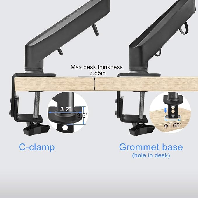 Suptek Monitor Mount Gas Spring Monitor Arm Desk Mount Fully Adjustable Fits 17