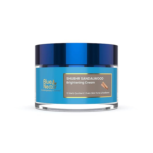 Blue Nectar Daily Moisturizer for Face for Women | Authentic Sandalwood, Turmeric & Manjistha Hydrating Day & Night Cream for Face (13 Herbs, 1.7 Oz)