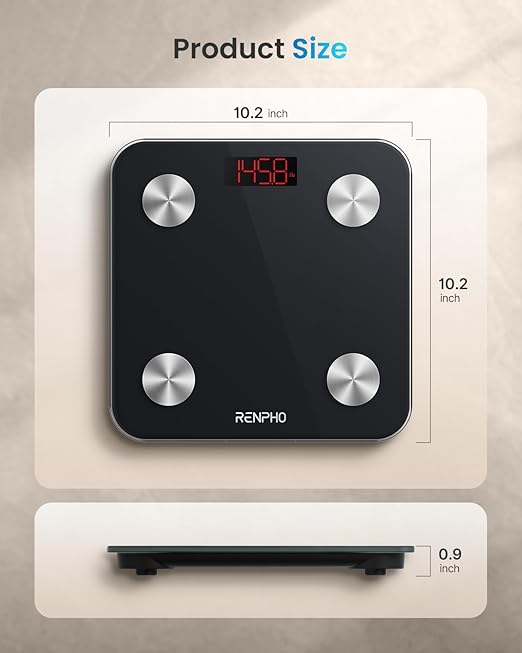 RENPHO Scale for Body Weight, Digital Weighing Elis Scales with Body Fat, FSA/HSA Eligible Smart Bluetooth Body Fat Measurement Device, Body Composition Monitor with Smart App, 396lbs