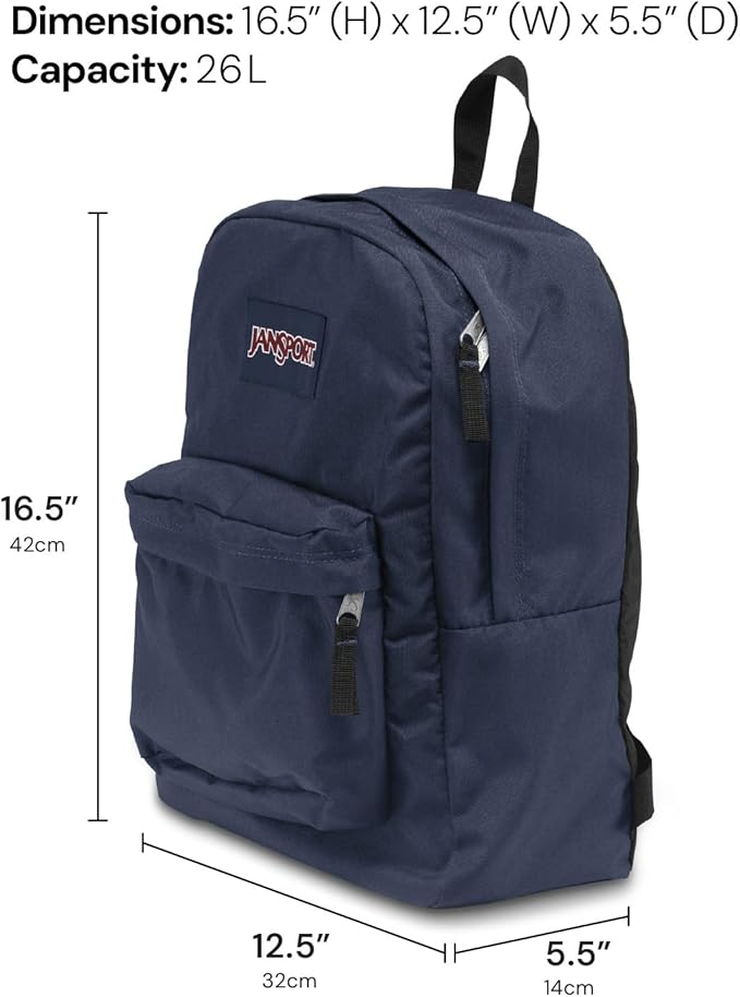 JanSport SuperBreak One Backpack - Durable, Lightweight Bookbag with 1 Main Compartment, Front Utility Pocket with Built-in Organizer - Premium Backpack, Peach Bum