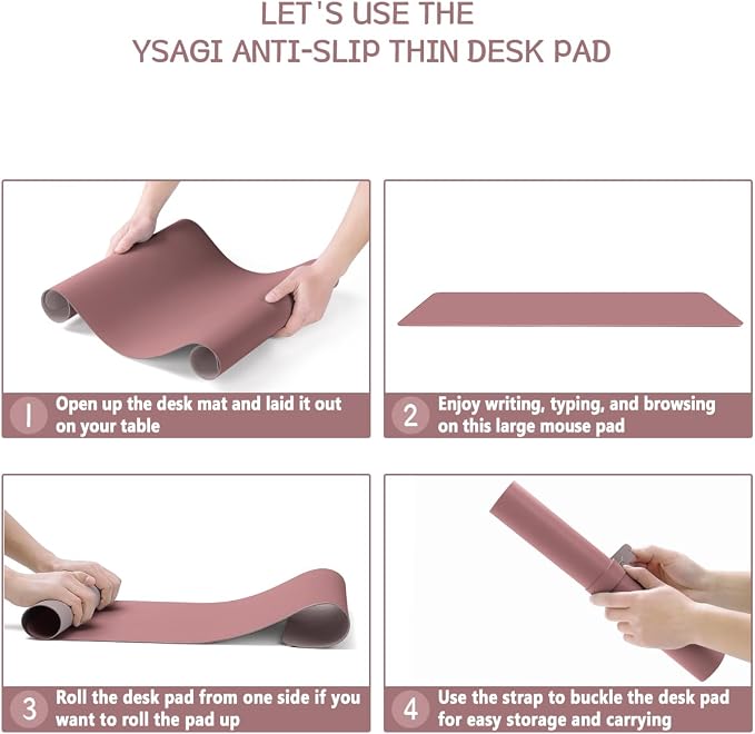 YSAGi Non-Slip Leather Desk Pad XL Size, Waterproof Laptop Computer Desk