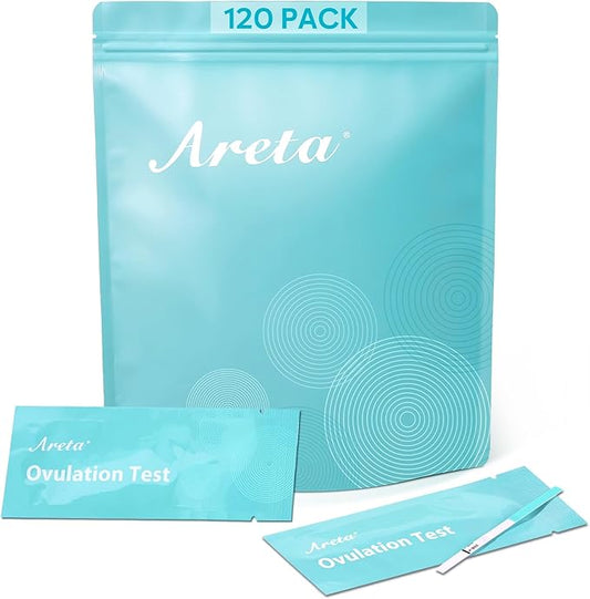 Areta 120 Ovulation Test Strips Kit: Accurate & Reliable for Women | Fast & Convenient Fertility Tracking | High Accuracy Ovulation Test Kit, Blue