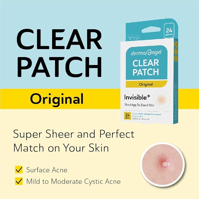 DERMA ANGEL Ultra Invisible Acne Patches for Cystic Acne Treatment Pimple Patches for Cystic Acne Blemish Patches Hydrocolloid Patches - Day & Night Use - UPGRADED (Acne Specialist 48 Count 3 Sizes)