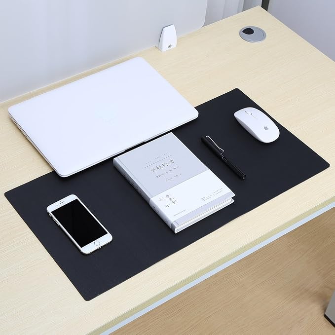 KINGFOM Desk Pad Office Desktop Protecter, PU Leather Desk Mat Blotters