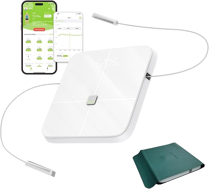 Professional Body Composition Scale - Accurate Scale for Body Weight and Fat Percentage, Smart Scale Apple Compatible, Bathroom Scale, with Scale Cover & Doormat