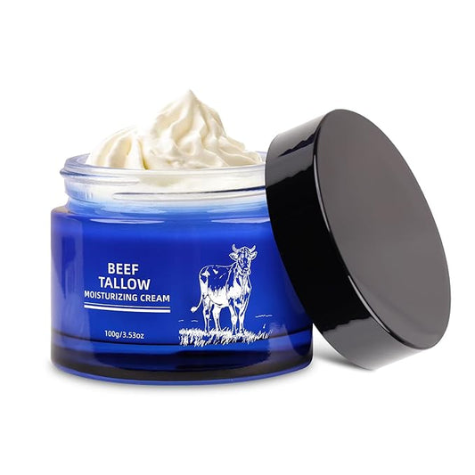 Beef Tallow for Skin, Whipped Organic Grass-Fed Beef Tallow Balm for Face & Body, Tallow Face Moisturizer, For Dry Skin