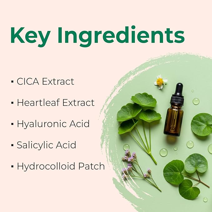 Medifordear Spotty Calming Patches with Cica and Heartleaf Extract Acne Patch Treatment for Breakouts, Absorbs Zits & Blemish, Korean Skin Care, 2 Sizes 12mm x 42 Patches, 10 mm x 63 Patches