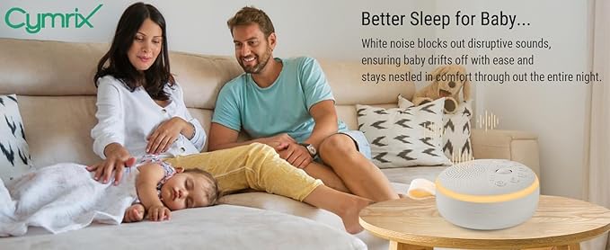 White Noise Machine for Baby & Adults with 21 Relaxing Sounds & Adjustable Night Light, Rechargeable & Portable Sleep Aid for Home & Travel