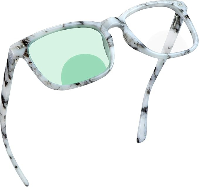 YEIN Bifocal Reading Glasses with Blue Light Blocking Lenses, Bifocal Reader for Women and Men, Vintage Square frame with Spring Hinge (+0.00/+1.00 magnification)