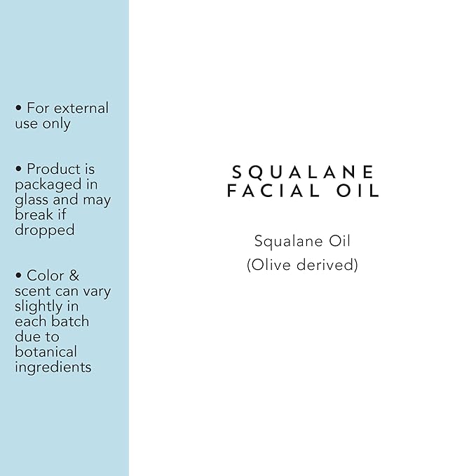 Indie Lee 100% Squalane Oil - Daily Face Oil & Hydrating Moisturizer for Dry Skin, Fine Lines and Wrinkles - Even Skin Tone, Brighten & Improve Texture, 10ml