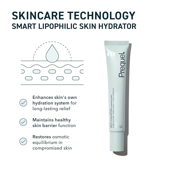 Prequel Skin Utility Balm. Advanced Occlusive Face Cream for Dry Skin, Moisturizer for Sensitive Skin. Thick Non-Comedogenic Barrier Protection with Dimethicone and Shea Butter. 1.7oz Tube