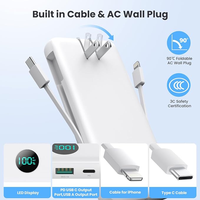Portable Charger 33800mAh USB C Power Bank