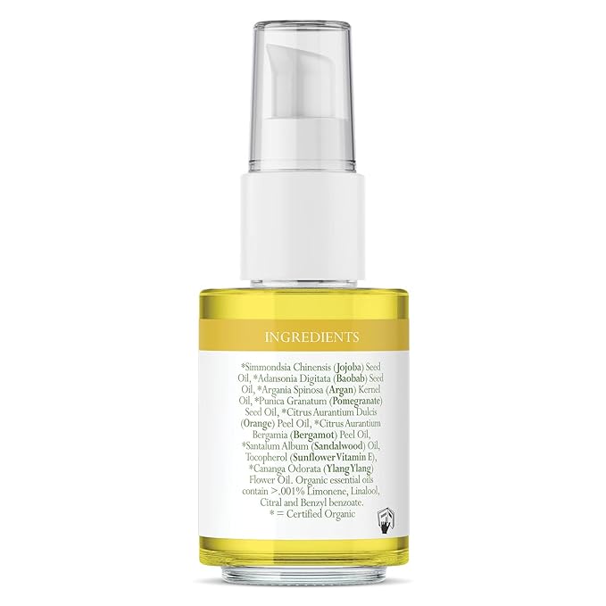 Badger Argan Face Oil, Organic Facial Moisturizer for All Skin Types, Deep Nourishment, Quick Absorption, Moisturizing Facial Oil, 1 fl oz Glass Bottle