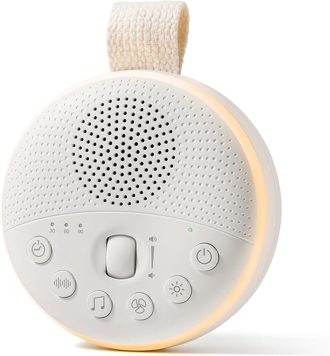 White Noise Machine for Baby & Adults with 21 Relaxing Sounds & Adjustable Night Light, Rechargeable & Portable Sleep Aid for Home & Travel