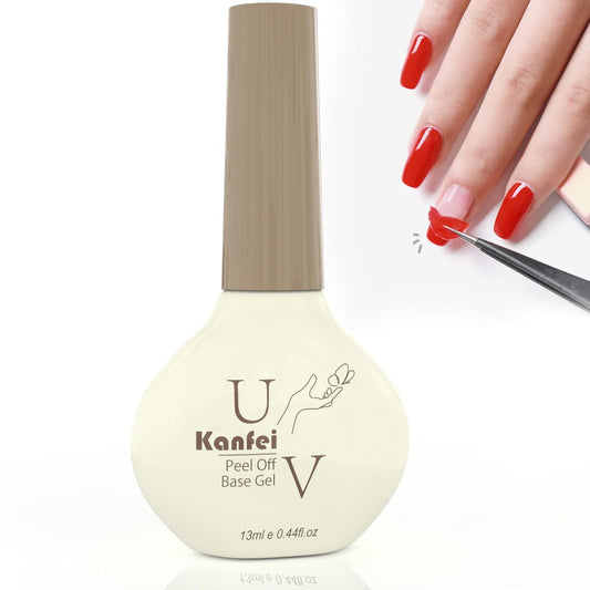Peel Off Gel Base Coat,13ml Peelable Gel Clear Foundation Coat for Gel Nail Polish,UV LED Lamp Needed Base Coat Nail Polish,Without Soaking for Take off Nail Practice Beginners,Nail Salon Gifts