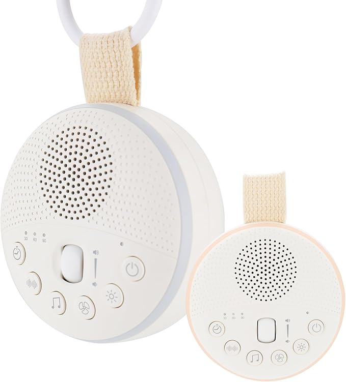 White Noise Machine - Portable Sound Machine for Baby and Adult, with 21 Quality Non-looping Sleep Sounds, Night Light, Rechargeable Battery, for Travel, Home, Sound Therapy, Registry Gift