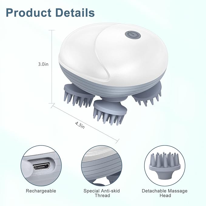 Upgraded Handheld Pet Massager for Dogs and Cats, Electric With 4 Rotatable Heads, Three Modes, for Relieving Tight Stiffness Muscles, Promote Bonding