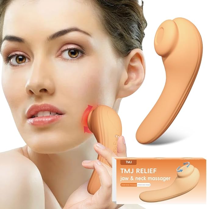 TMJ Relief Products Jaw Massager,Neck Massager with Rolling,Vibrating and Heating, Real-Like Massage for TMJ Jaw & Neck Pain Relief, Stiff Jaw, Tension, Stiffness and Headaches