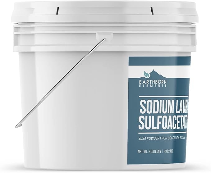 Earthborn Elements Sodium Lauryl Sulfoacetate (SLSA) (2 Gallon) Bath Bomb Additive, Gentle on Skin, Long-Lasting Foam & Bubbles