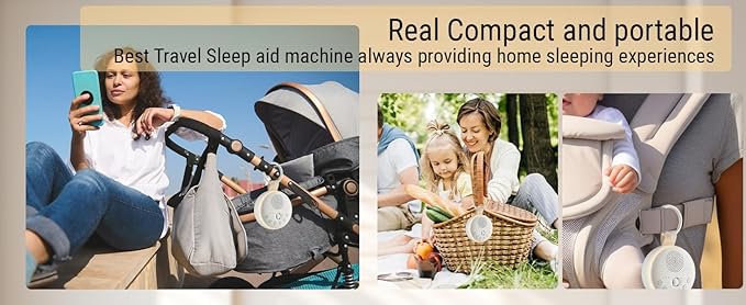 White Noise Machine for Baby & Adults with 21 Relaxing Sounds & Adjustable Night Light, Rechargeable & Portable Sleep Aid for Home & Travel