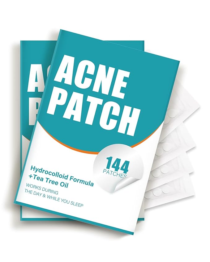 Pimple Patches for Face, Hydrocolloid Acne Patches with Tea Tree Oil for Spot Treatment, Zit Patch, Blemish Cover, Two Sizes, Vegan, Cruelty Free (144 Count (Pack of 2))